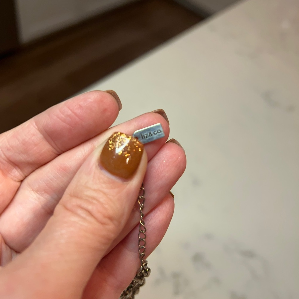 Liz & co brown and black necklace with sterling silver trim. - Picture 4 of 4
